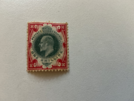 SG257 King Edward VII 1s Dull Green And Carmine MINT